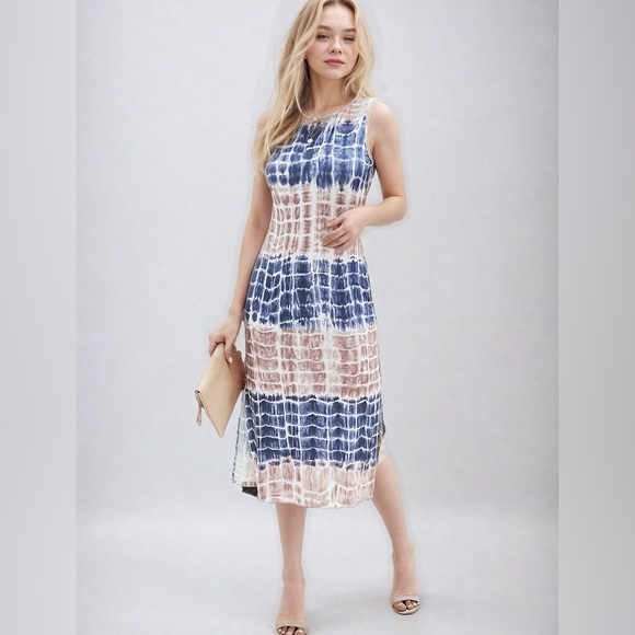 Tie Dye Split Hem Tank Dress - Picture 5 of 7
